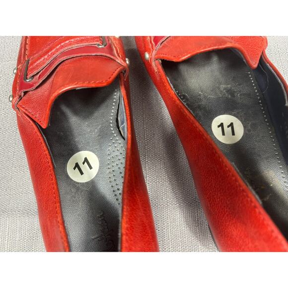 Cole Haan Shoes Mens Size 11 Red Leather Studded Loafers Slip On Square Toe main image 5
